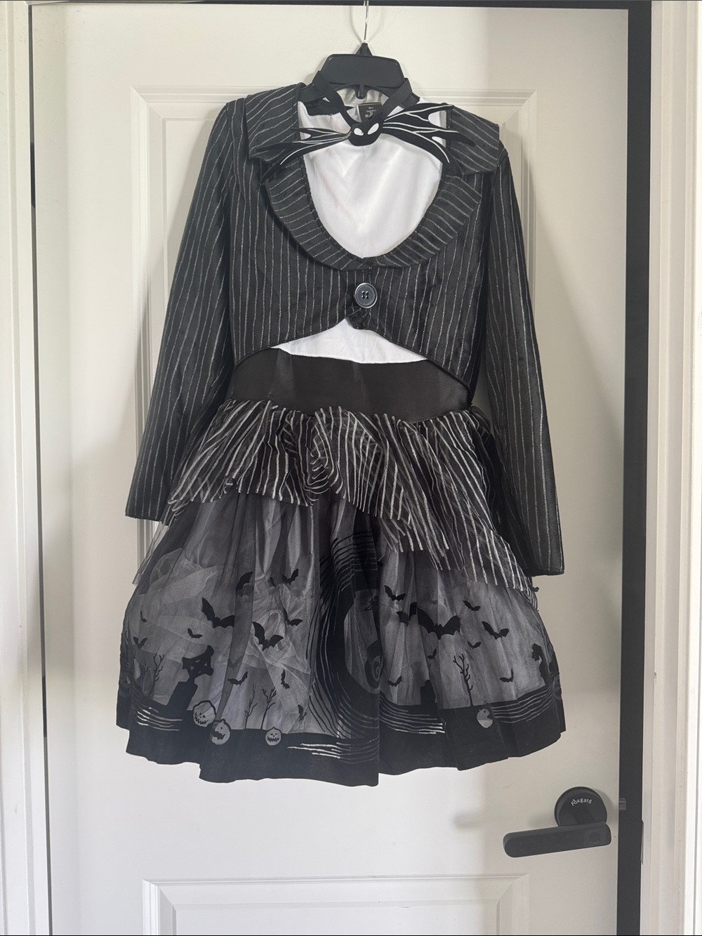Women’s Jack Skellington Costume Dress with Bat Collar
